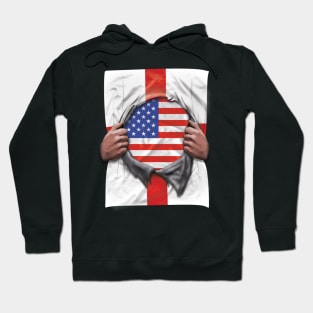 USA Flag English Flag Ripped - Gift for English From USA Hoodie